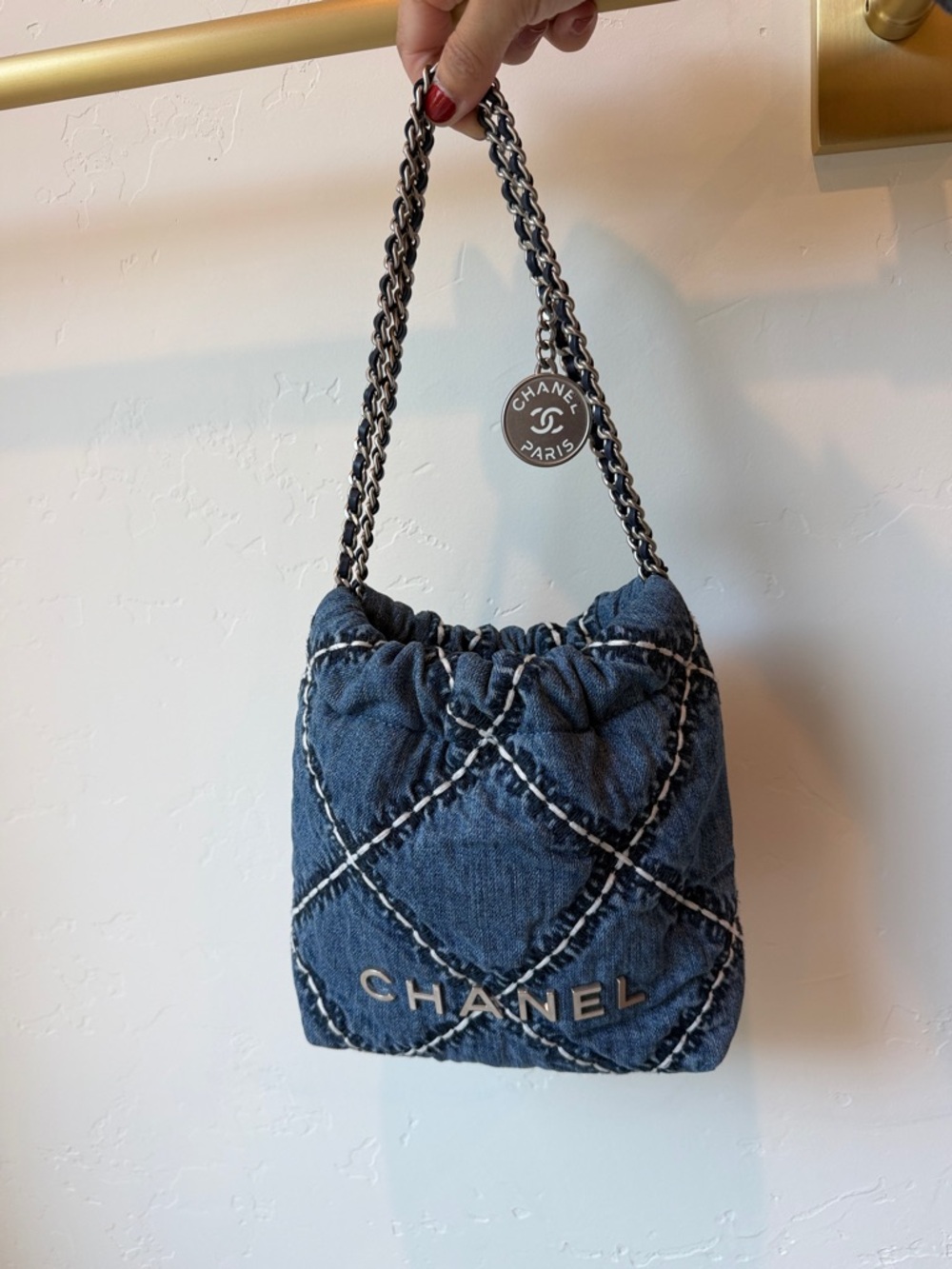 Chanel 22 mini denim bag